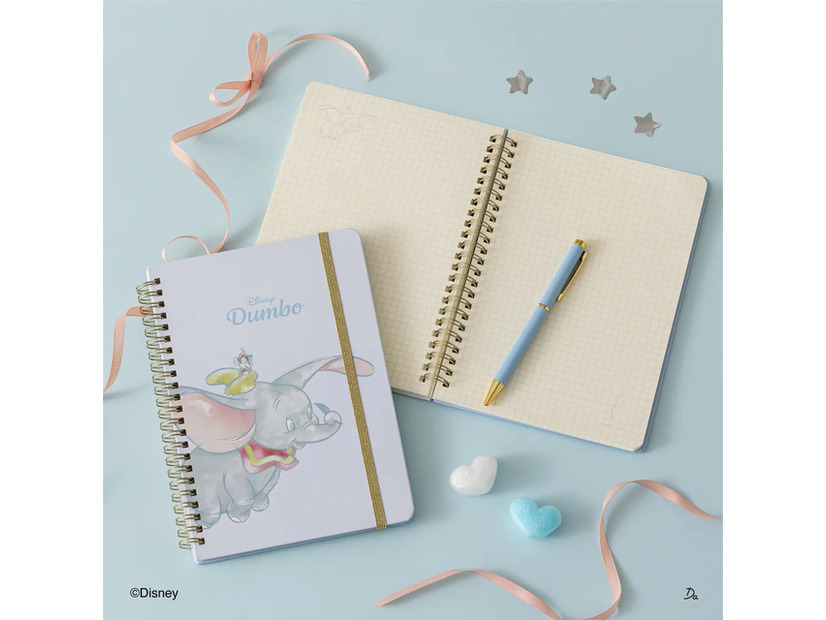 ゴムバンド付リングノート　THREEPPY「ダンボ」デザインシリーズ©Disney