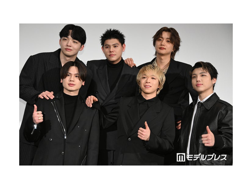 BE:FIRST／（上段左から）RYUHEI（リュウヘイ）、LEO（レオ）、JUNON（ジュノン）（下段左から）SOTA（ソウタ）、MANATO（マナト）、SHUNTO（シュント）（C）モデルプレス