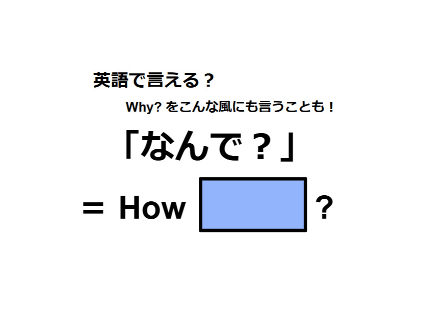 英語で「なんで？」は何て言う？