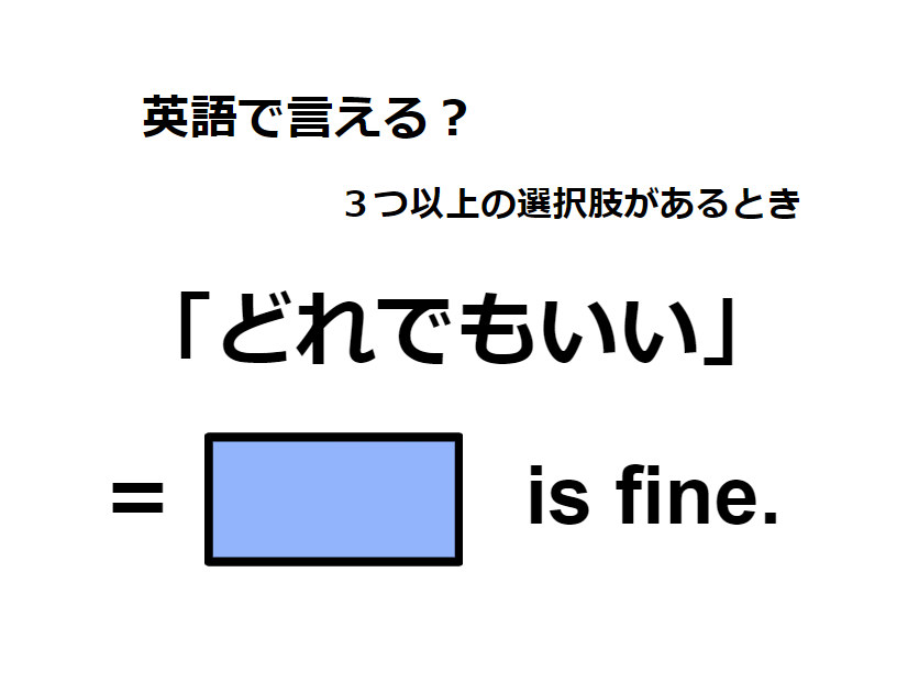 英語で「どれでもいい」は何て言う？