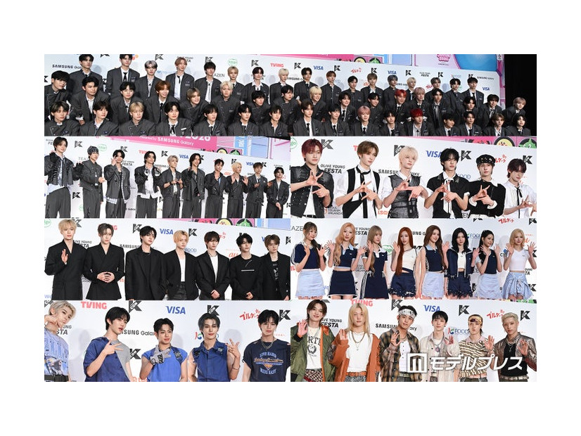 （上から時計回りに）「PRODUCE 101 JAPAN 新世界」練習生、TWS、Hearts2Hearts、P1Harmony、EVNNE、ALPHA DRIVE ONE、INI（C）モデルプレス