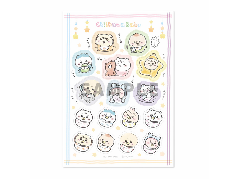 「10回 ※シールおまけ」ボタンからご購入者限定、オリジナルシールシート「Chiikawa Baby ぬいぐるみくじ」©nagano