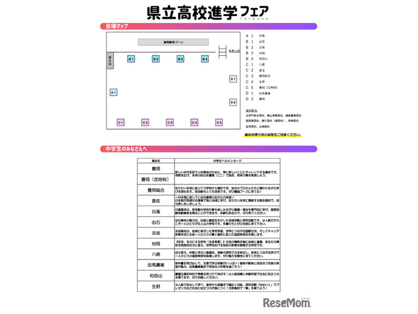 豊岡会場のマップ