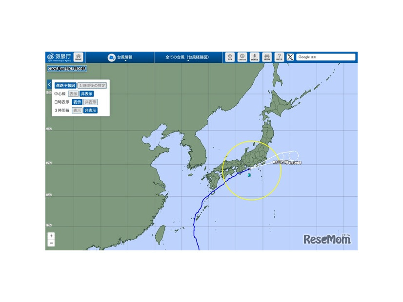 台風経路図