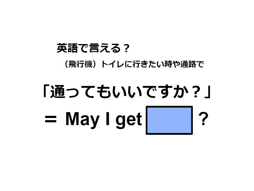 英語で「通ってもいいですか」は何て言う？