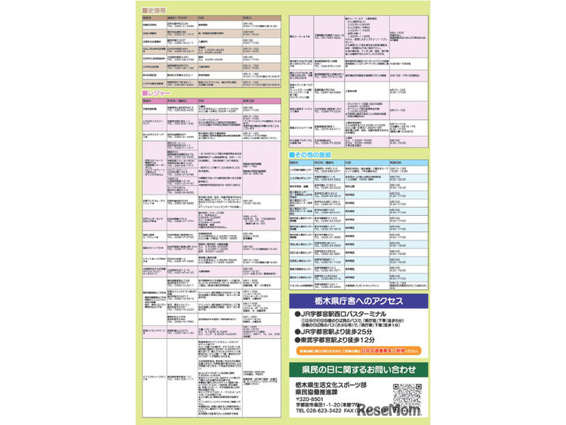 栃木県民の日記念イベントパンフレット