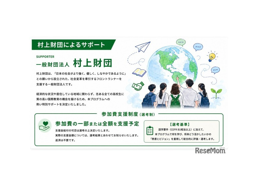村上財団によるサポート