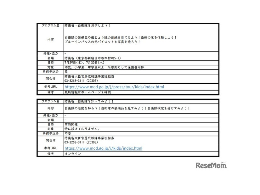 防衛省 2026年度こども霞が関見学デー