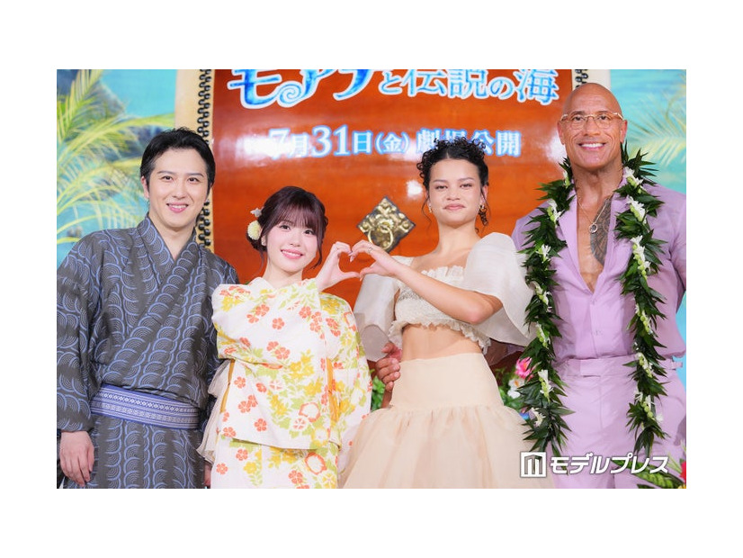 映画「モアナと伝説の海」ジャパンプレミアに出席した尾上松也、TSUZUMI、キャサリン・ランガイア、ドウェイン・ジョンソン（C）モデルプレス