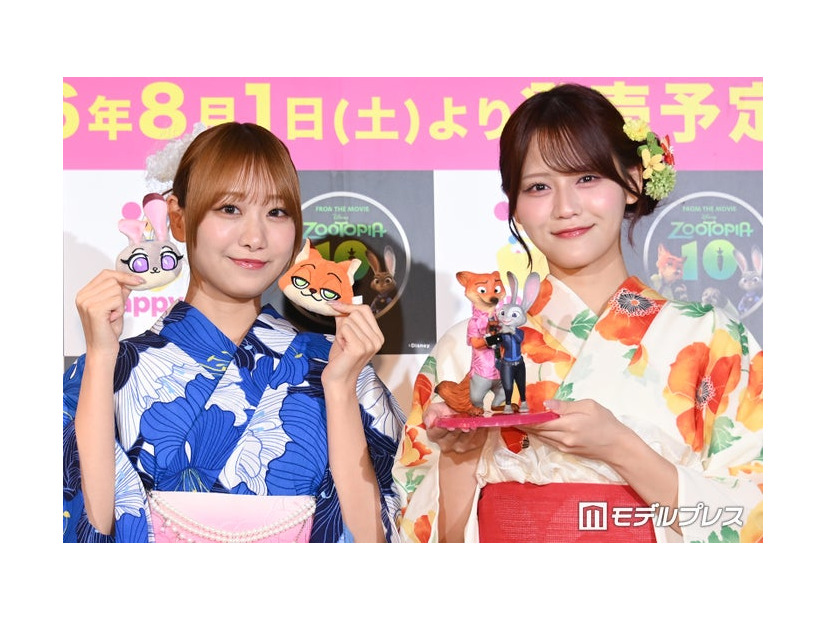 「Happyくじ『ズートピア』10thアニバーサリー商品発表会」に出席した瀧脇笙古、高松瞳（C）モデルプレス