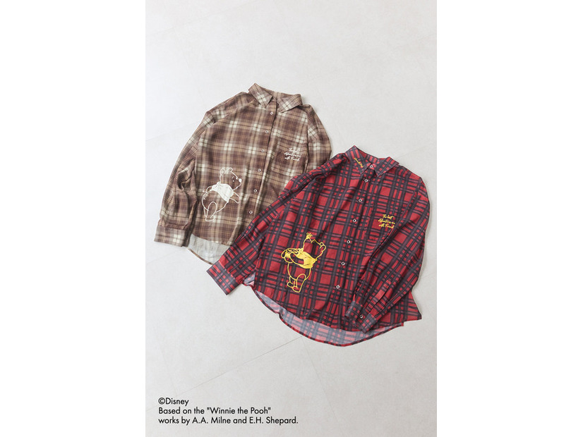 Winnie the Pooh/シアーチェックシャツ ￥4,990