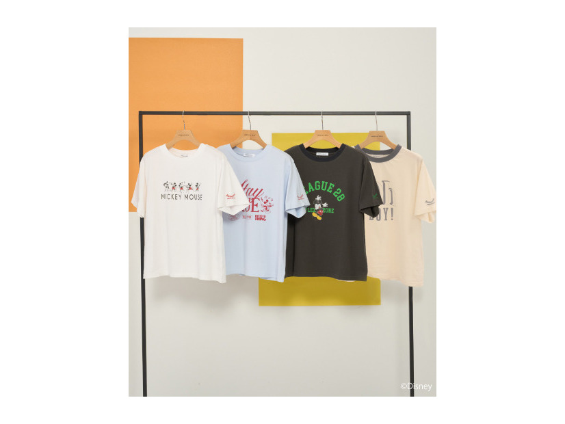 【Mickey&Friends】ビンテージ加工アソートプリントTシャツ