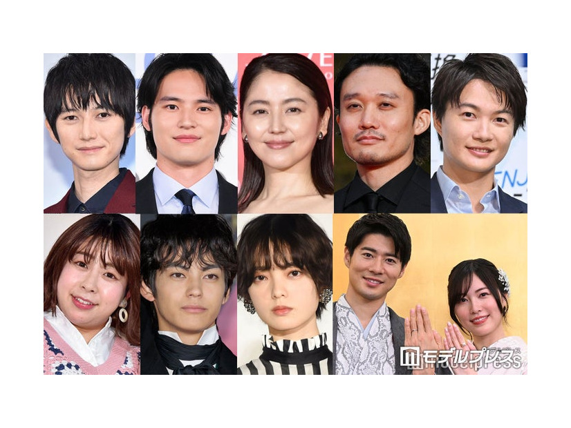 「2026年に結婚発表した有名人」（上段左から）本郷奏多、水上恒司、長澤まさみ＆福永壮志、神木隆之介（下段左から）餅田コシヒカリ、神尾楓珠＆平手友梨奈、松井珠理奈＆辻本達規（C）モデルプレス