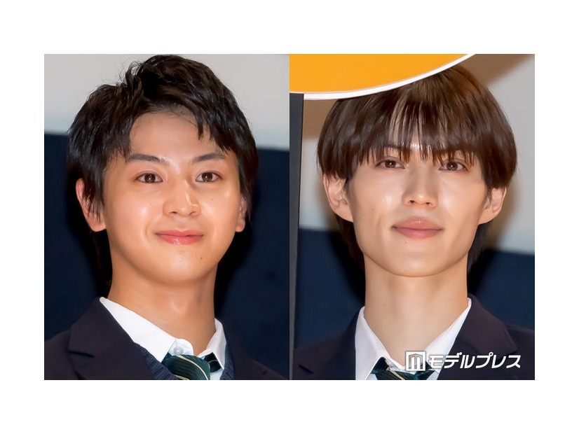 ドラマ「修学旅行で仲良くないグループに入りました」ファンミーティングに出席した藤本洸大と簡秀吉（C）モデルプレス
