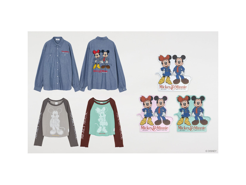 デニムシャツ／ラグランスリーブロンT／ステッカー「Disney SERIES CREATED by MUS」©DISNEY