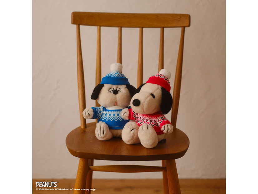 ぬいぐるみ 各￥4,950※発売当日のみ、1会計につき各商品1点まで／© 2026 Peanuts Worldwide LLC