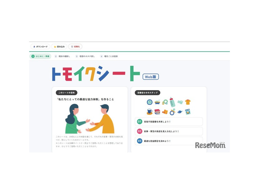 Web版「トモイクシート」