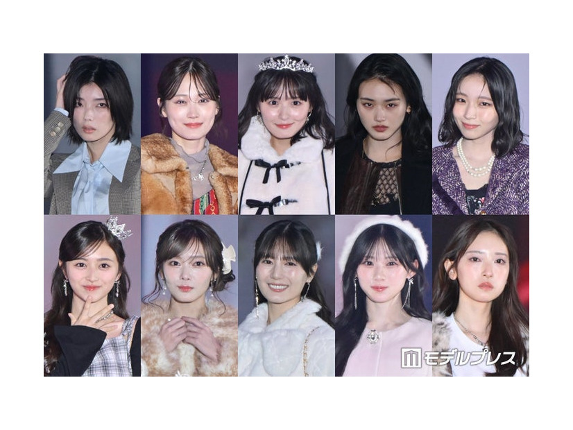 （上段左から）藤吉夏鈴、山下美月、遠藤さくら、山崎天、大野愛実（下段左から）井上和、田村保乃、小坂菜緒、川崎桜、金村美玖（C）モデルプレス