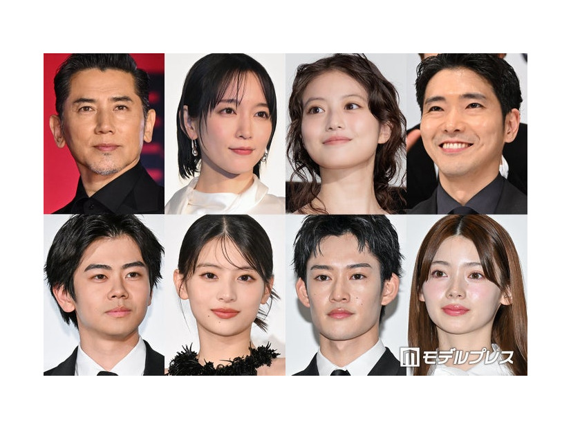 （上段左から）本木雅弘、吉岡里帆、今田美桜、柄本佑（下段左から）黒崎煌代、出口夏希、山時聡真、南琴奈（C）モデルプレス