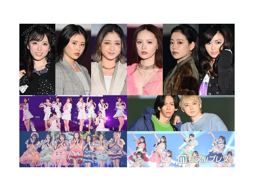 （上段）矢吹奈子、佐々木心菜、池田美優、立花琴未、なごみ、長浜広奈（中段）≒JOY、船津稜雅＆村田祐基、（下段）CANDY TUNE、CUTIE STREET（C）モデルプレス