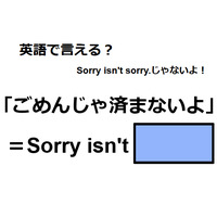 英語で「ごめんじゃ済まないよ」はなんて言う？