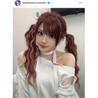 田中れいな「髪の毛ピンクに戻した」最新ヘアSHOTをファン絶賛「超可愛い」「似合いすぎ」