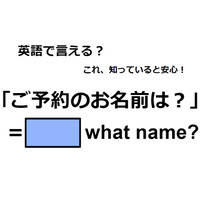 英語で「ご予約のお名前は？」は何て言う？