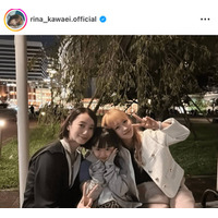 川栄李奈、波瑠＆池村碧彩とギュッと密着！ドラマ『フェイクマミー』仲良しオフSHOTを公開
