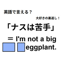 英語で「ナスは苦手」は何て言う？