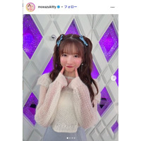 大食い女王・もえのあずき、水色ミニスカセットアップで美脚チラリ「プリンセス」「しなもんコーデ似合ってる」の声