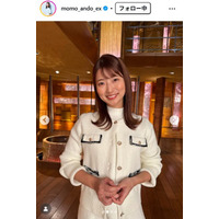 テレ朝・安藤萌々アナ、膝丈ワンピから美脚スラリ「新鮮」「バランスが最高」とファン絶賛