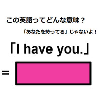 この英語ってどんな意味？「I have you.」