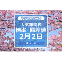 【中学受験2026】人気難関校倍率（2/2版）4模試偏差値