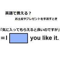 英語で「気に入ってもらえるとよいのですが」は何て言う？