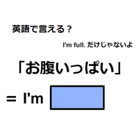 英語で「お腹いっぱい」は何て言う？