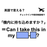 英語で「機内に持ち込めますか？」は何て言う？