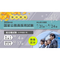 国家公務員総合職「教養区分」申込開始、19歳から受験可能