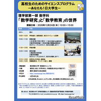 東京理科大「数学研究と数学教育の世界」高校生向け授業体験12/24