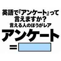 英語で「アンケート」って言えますか？言える人のほうがレア