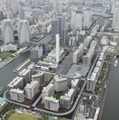 分譲マンションとして940戸が販売済みとなっている、東京五輪・パラリンピックの選手村＝2020年、東京都中央区