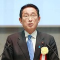 経団連の審議員会であいさつする岸田首相＝23日午後、東京・大手町の経団連会館（代表撮影）