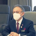 防衛省で鬼木誠防衛副大臣と面会する沖縄県の玉城デニー知事＝24日午前