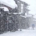 強い雪となった富山市内＝17日午後