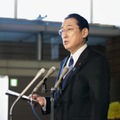国家安全保障会議を開催し、取材に応じる岸田首相＝24日午後、首相官邸