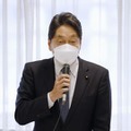 自民党安全保障調査会の全体会合で、あいさつする小野寺五典会長＝21日午後、東京・永田町の党本部