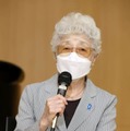 横田めぐみさんとの再会を願うコンサートを終え、取材に応じる母早紀江さん＝28日午後、川崎市（代表撮影）