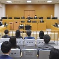 大規模土石流を巡る損害賠償請求訴訟の第1回口頭弁論＝5月18日午前、静岡地裁沼津支部（代表撮影）