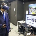 インターネット上の仮想空間「メタバース」を利用して演説する自民党の河野太郎広報本部長＝5日午後、東京都内