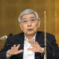 共同通信きさらぎ会で講演する日銀の黒田総裁＝6日午後、東京都千代田区のホテル