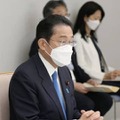 月例経済報告等に関する関係閣僚会議に臨む岸田首相＝20日午後、首相官邸